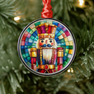 Stained Glass Nutcracker Personalized Christmas Metal Tree Decoration
