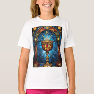 Stained Glass of Christian Catholic Holy Grail T-Shirt