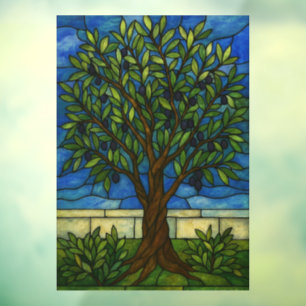 Stained Glass Olive Tree Nature Art Eco Gift