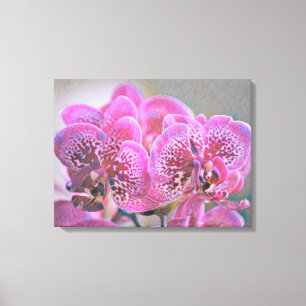 Stained Glass Orchids Wrapped Canvas