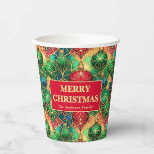 Stained Glass Ornament Christmas Paper Cups