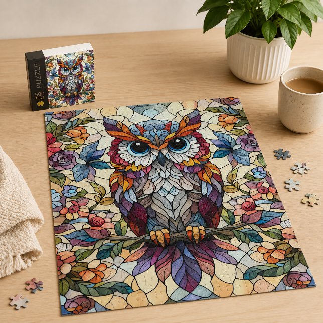 Stained Glass Owl Art Jigsaw Puzzle (Creator Uploaded)