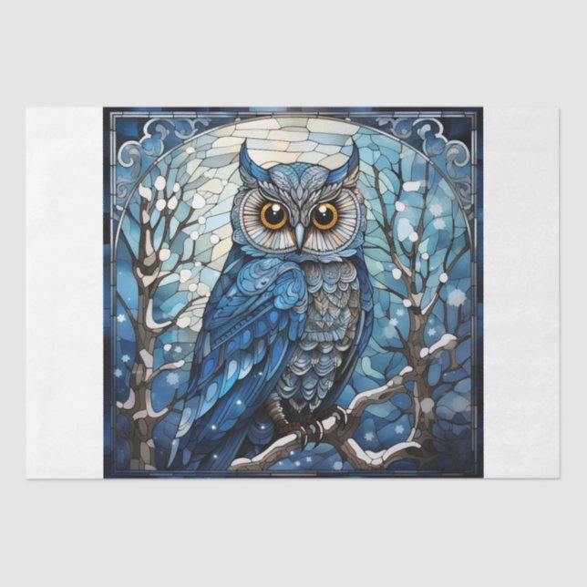 Stained Glass Owl Tissue Paper (Front)