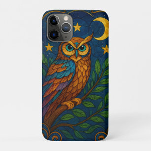 Stained Glass Owl Under the Moon and Stars Case-Mate iPhone Case