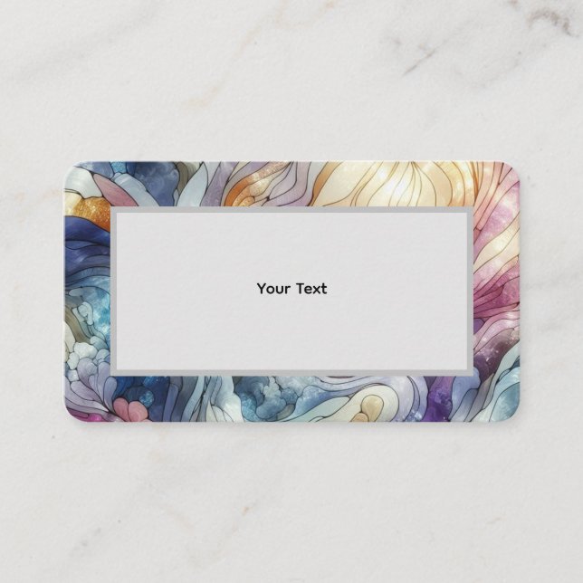 Stained glass pastel colourful abstract business card (Front)