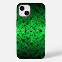 Stained glass pattern 01.Green.Black Line BG