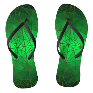 Stained glass pattern 01.Green.DGreen Line BG Jandals