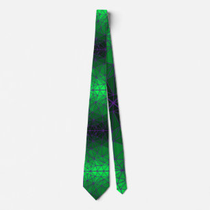 Stained glass pattern 02.Green.Dpurple Line BG Tie