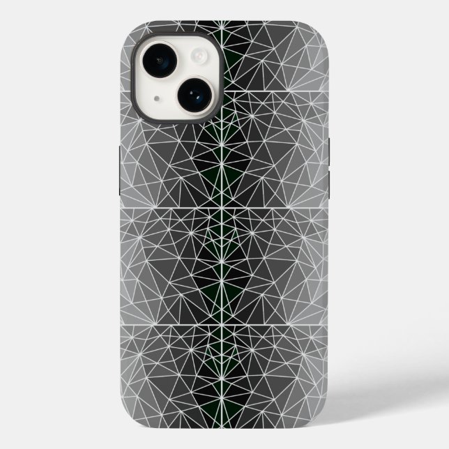 Stained glass pattern 03.Grey.Offwhite Line BG Case-Mate iPhone Case (Back)