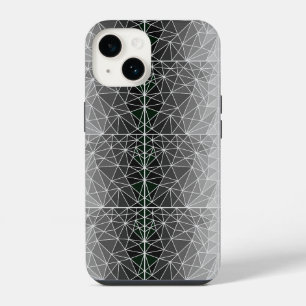 Stained glass pattern 03.Grey.Offwhite Line BG iPhone 14 Case