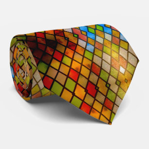 Stained Glass Pattern Church Tie