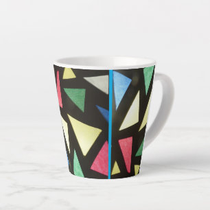 Stained Glass Pattern Cust. Blue Latte Mug