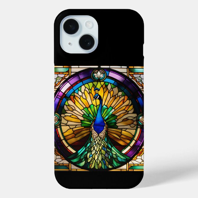 Stained Glass Peacock Case-Mate iPhone Case (Back)