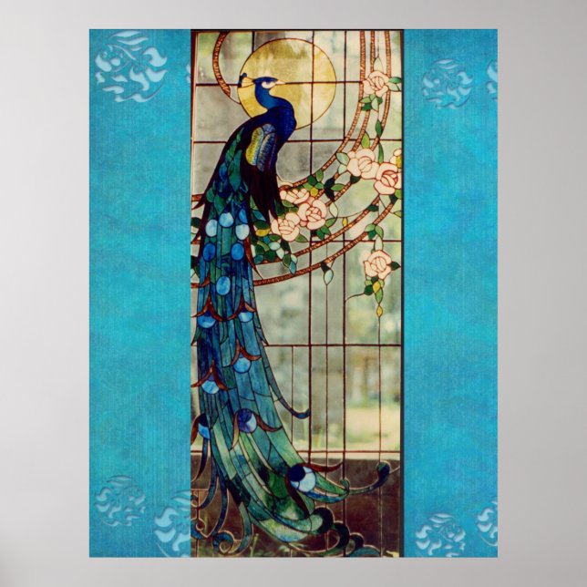 Stained Glass Peacock Poster (Front)