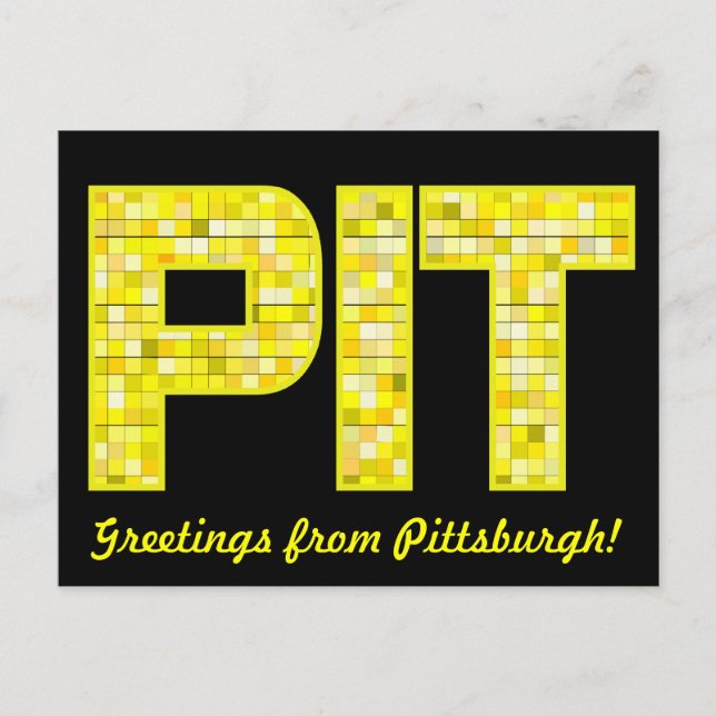 Stained Glass PIT Black and Gold Postcard (Front)