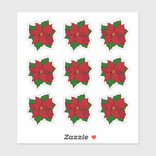Stained-Glass Poinsettia (Sheet)