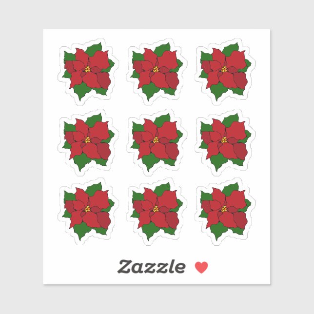 Stained-Glass Poinsettia (Sheet)