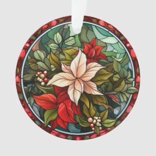 Stained Glass Poinsettia Ornament