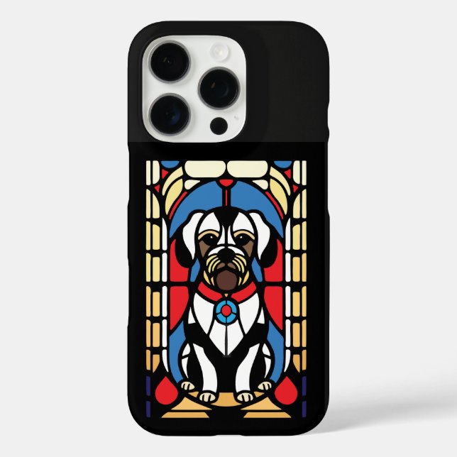 stained glass pup dog Case-Mate iPhone case (Back)
