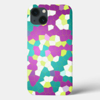 Stained glass Purple Lime Teal Mosaic Abstract