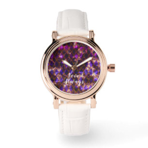 Stained Glass Purple Magenta Watch