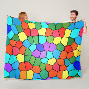 Stained Glass Rainbow Fleece Blanket