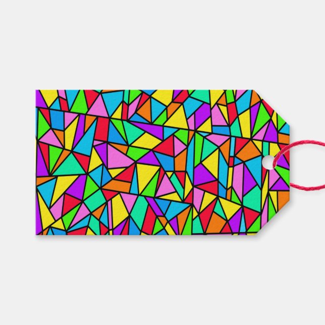 Stained Glass Rainbow Gift Tags (Front (Horizontal))