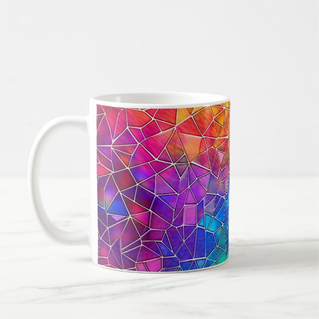 Stained Glass Rainbow Pattern Coffee Mug (Left)