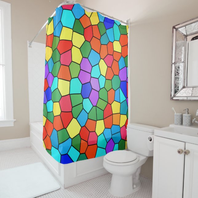 Stained Glass Rainbow Shower Curtain (In Situ)