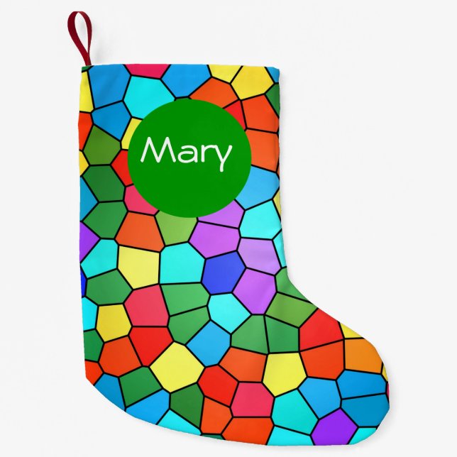Stained Glass Rainbow Small Christmas Stocking (Front)