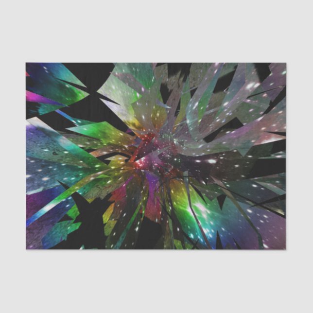 Stained Glass Rainbow Space LGBT Gay Pride Tissue Paper (Front)