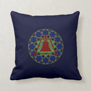Stained Glass Raincross Fleur Design Cushion