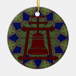 Stained Glass Raincross Tri Design Ceramic Tree Decoration
