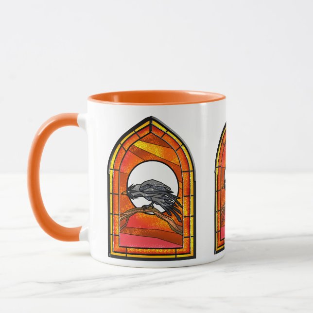 Stained Glass Raven Mug (Left)