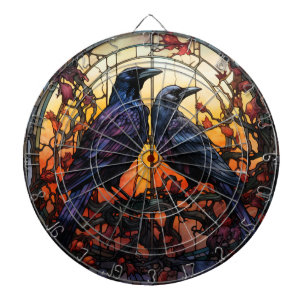 Stained Glass Ravens Dartboard