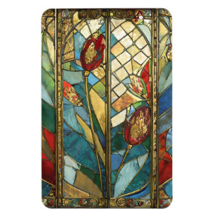 Stained Glass Red Chief Poppies at Sunrise Magnet