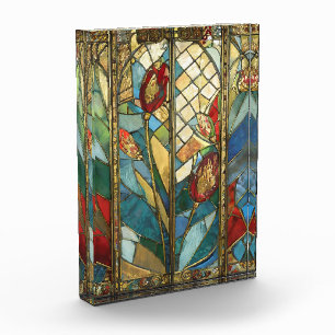 Stained Glass Red Chief Poppies at Sunrise Photo Block