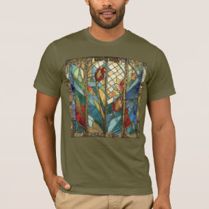 Stained Glass Red Chief Poppies at Sunrise T-Shirt
