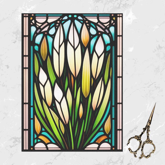 Stained Glass Reeds Illustration Large Tissue Paper (Creator Uploaded)