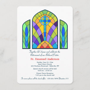 Stained Glass Retirement Party Invitation