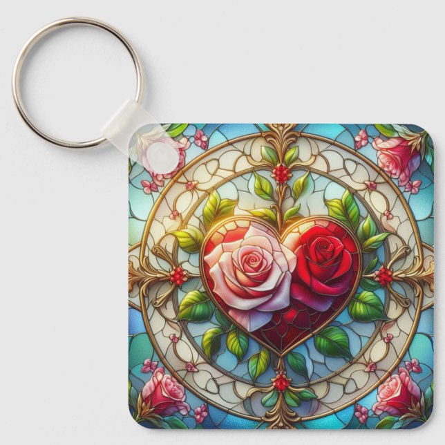 Stained Glass Romance Key Ring (Front)