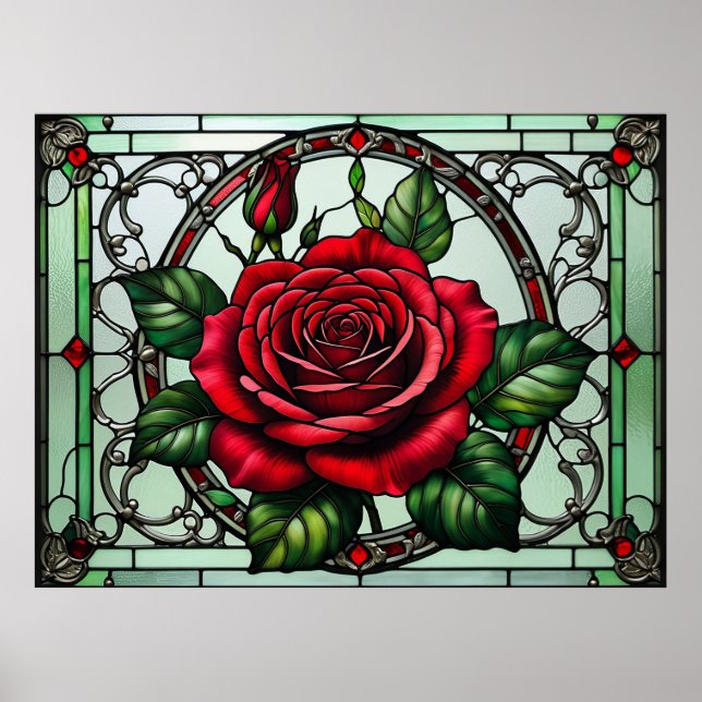 Stained glass rose poster (Front)