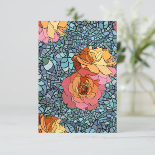 Stained Glass Roses Thank You Card