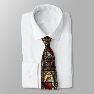 Stained Glass Sacred Heart of Jesus Catholic Tie
