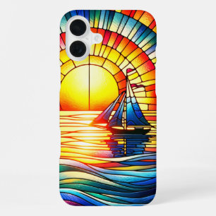 Stained Glass Sailboat Phone Case