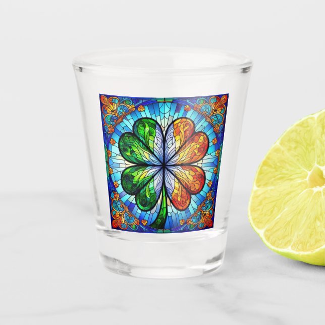 Stained Glass Saint Patrick's Day Irish Clover (Front)