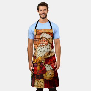 Stained Glass Santa Apron