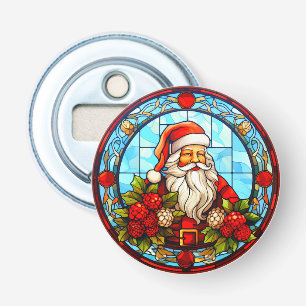 Stained Glass Santa Christmas Ornament-67672 Bottle Opener