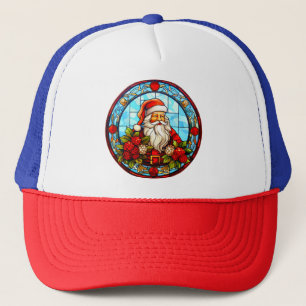 Stained Glass Santa Christmas Ornament-67672 Trucker Hat