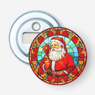 Stained Glass Santa Christmas Ornament-67680 Bottle Opener